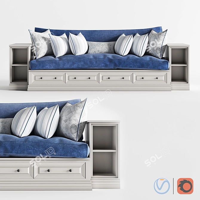 Versatile Soft Seating Set 3D model image 1