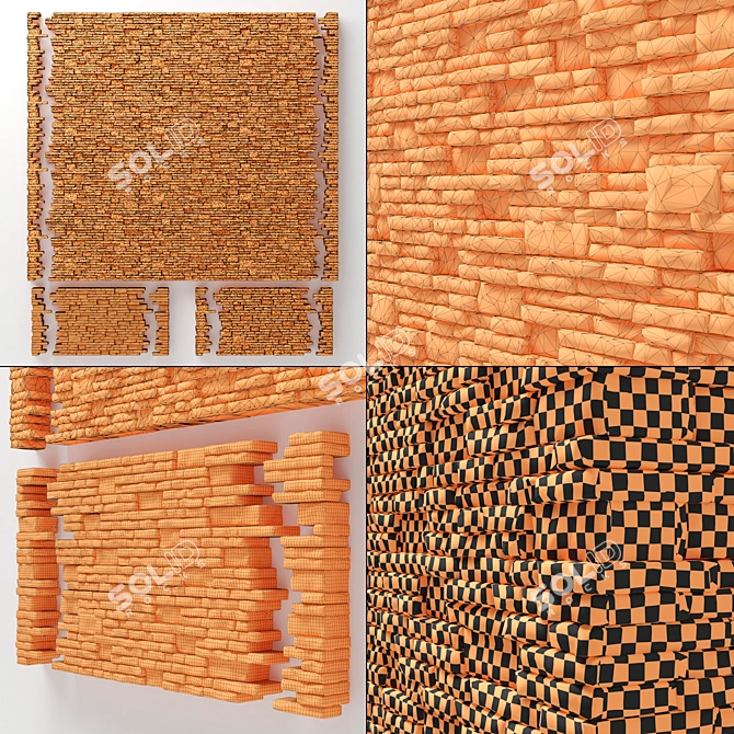 Brickstone Granite Wall Tiles 3D model image 1