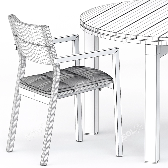 KOS Armchair & Table Set 3D model image 5