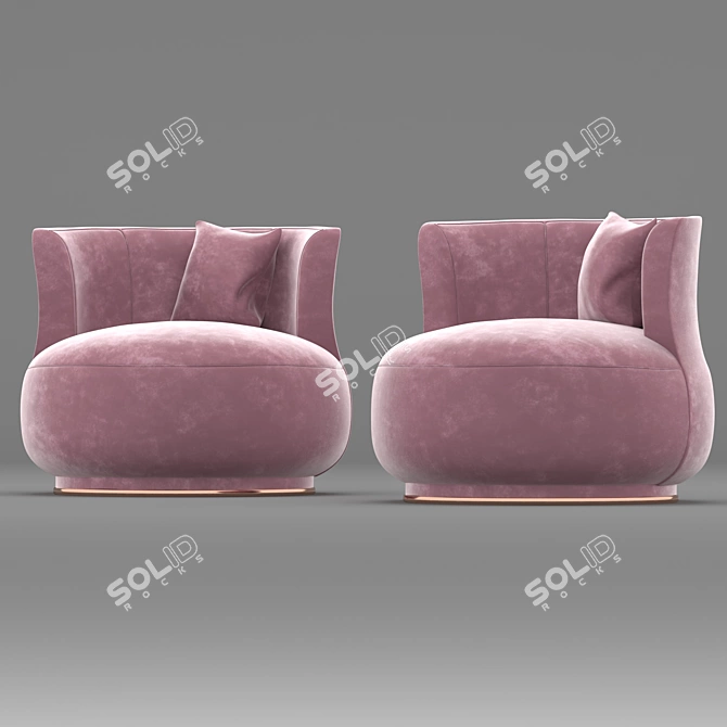 Plush Pink Sofa: Detailed 3D Model 3D model image 1