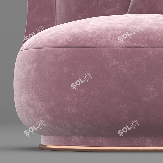 Plush Pink Sofa: Detailed 3D Model 3D model image 2