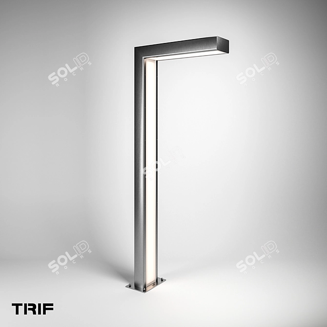 Sleek Stainless Steel LED Pathway Light 3D model image 1