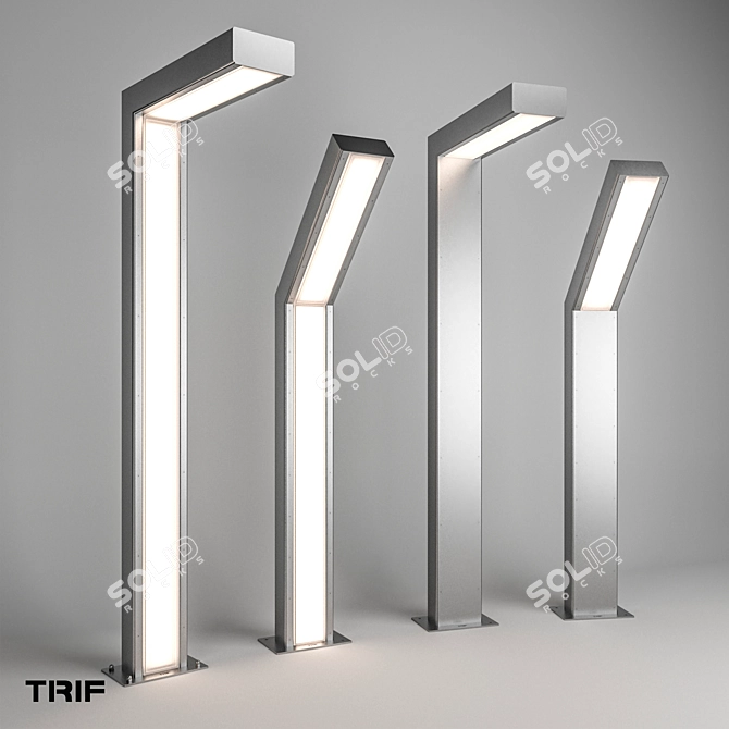 Sleek Stainless Steel LED Pathway Light 3D model image 2