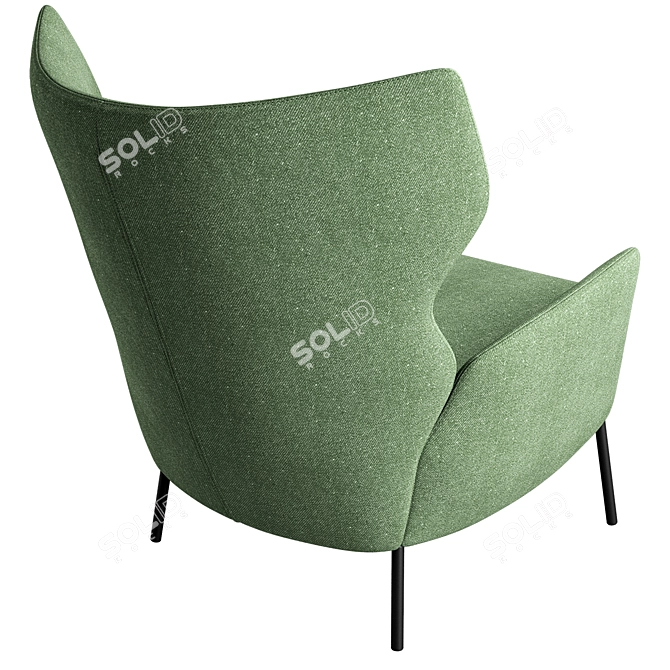 Navy Velvet Armchair: Comfortable and Stylish 3D model image 4