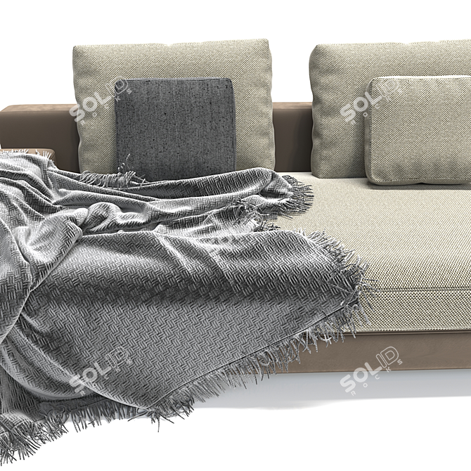 Curved Elegance: Minotti Daniels Sofa 3D model image 2