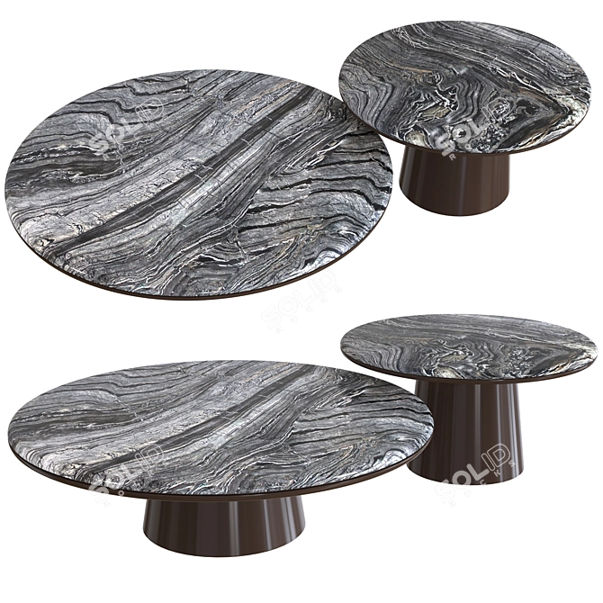 Elegant Leon Marble Top Coffee Table 3D model image 1