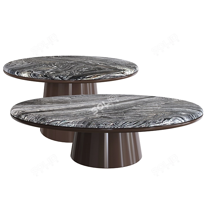Elegant Leon Marble Top Coffee Table 3D model image 2