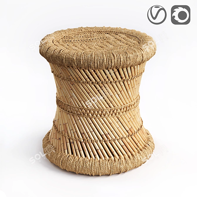 Natural Bamboo Coffee Table by Tingda 3D model image 1