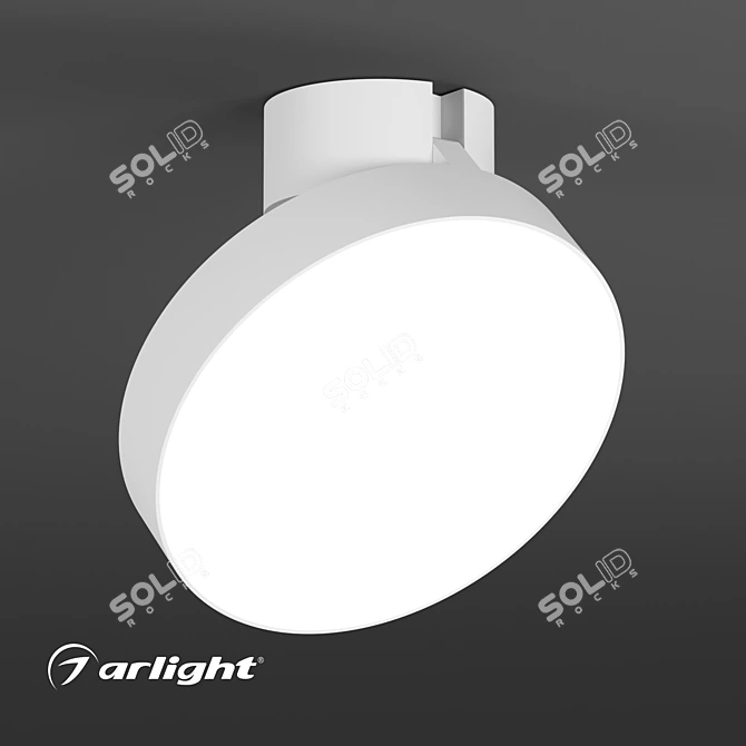 Adjustable Round Flap Lamp 3D model image 1