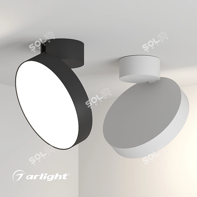 Adjustable Round Flap Lamp 3D model image 4