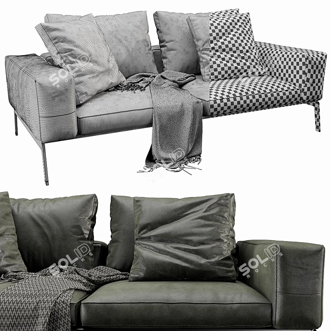 Sleek Flexform Lifesteel Sofa 3D model image 3