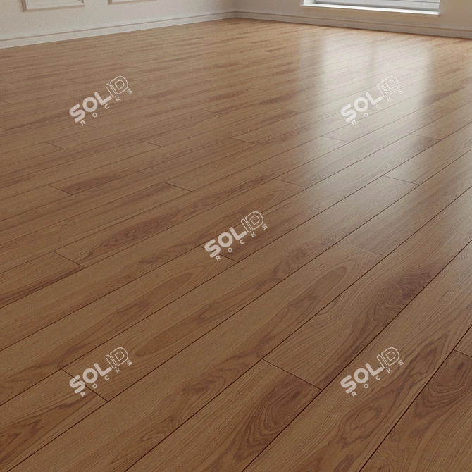 Natural Wood Parquet Flooring 3D model image 2