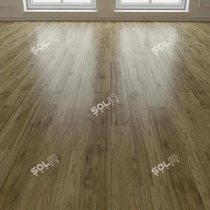 Natural Wood Parquet Flooring 3D model image 1