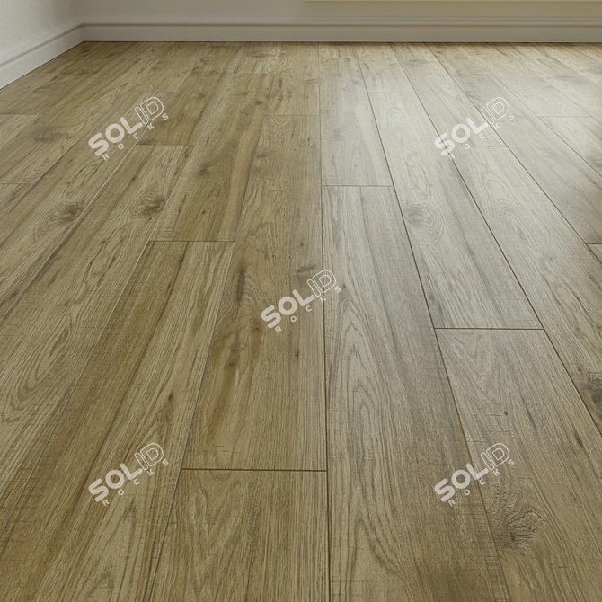 Natural Wood Parquet Flooring 3D model image 3