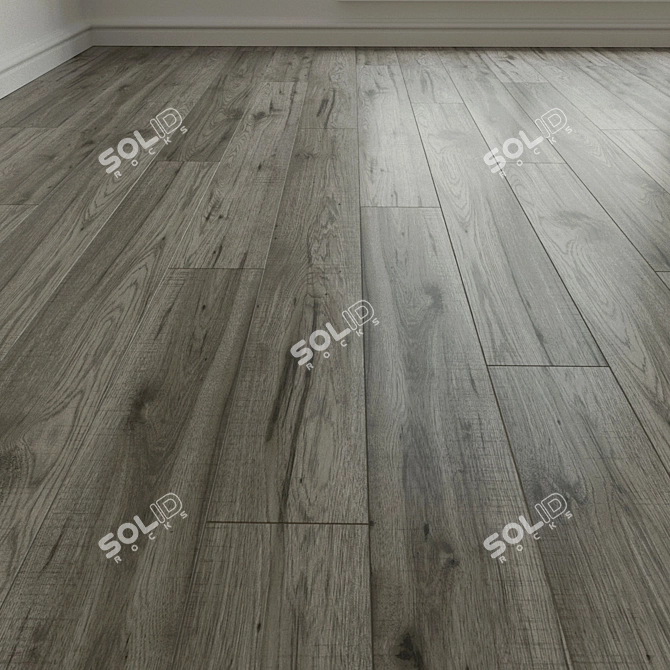 Title: Natural Wood Laminate with 3D Parquet Design 3D model image 3