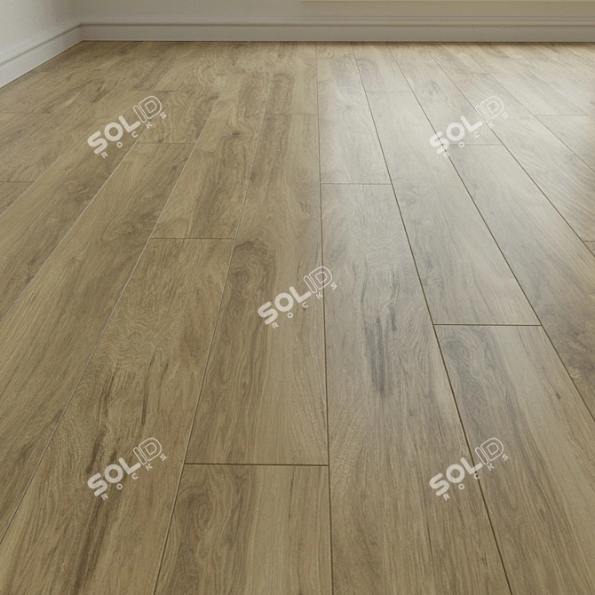 Natural Wood Laminate Parquet 3D model image 3