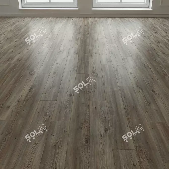 Natural Wood Parquet Flooring 3D model image 1