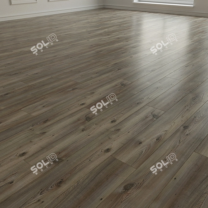 Natural Wood Parquet Flooring 3D model image 2