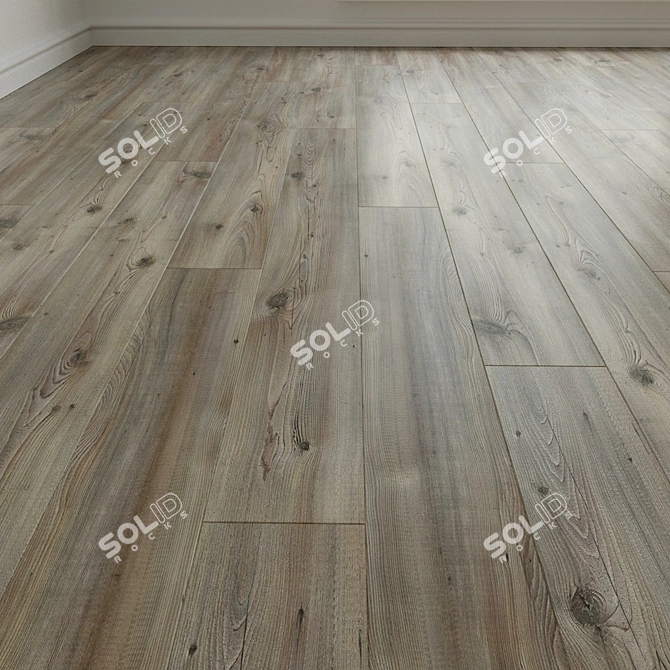 Natural Wood Parquet Flooring 3D model image 3