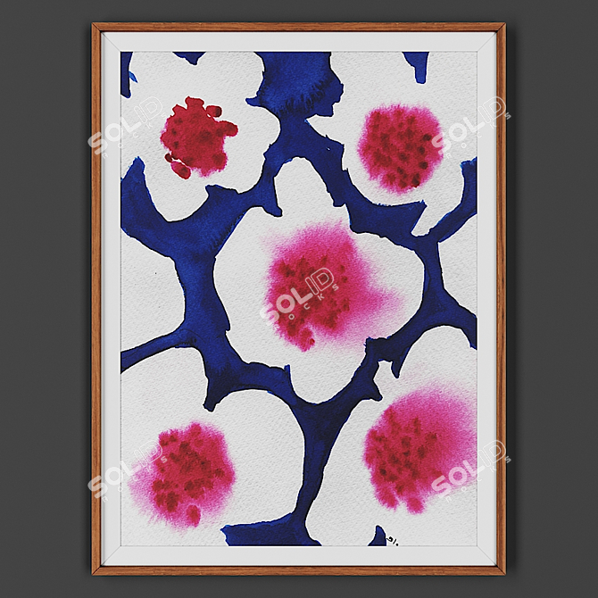 Wooden Framed Painting: 00031-45 3D model image 1