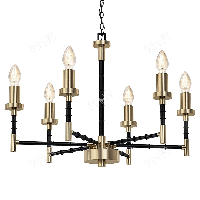 Industrial Metal Pendant Light 3D model image 1