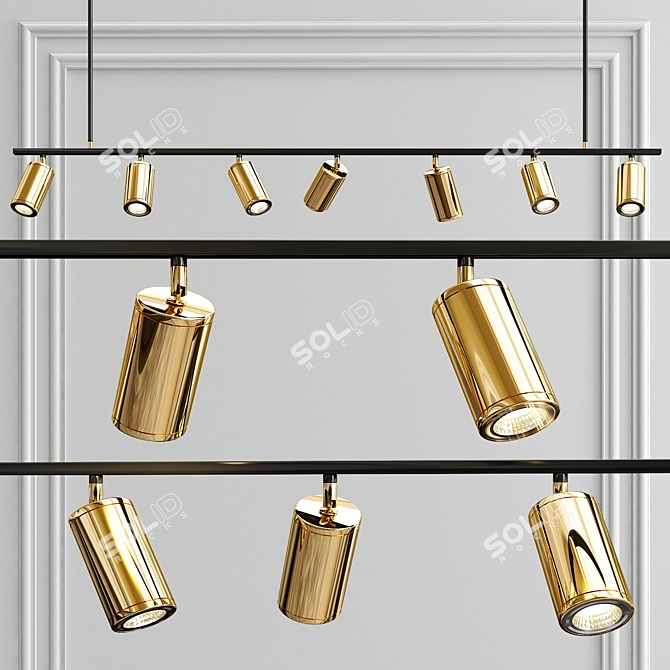 Artistic Brass Spotlights: LINO 3D model image 1