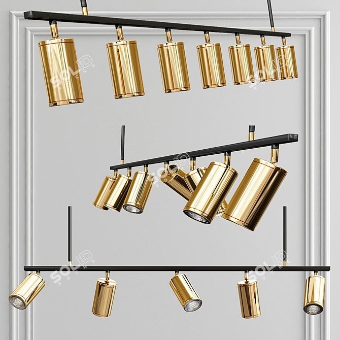 Artistic Brass Spotlights: LINO 3D model image 2