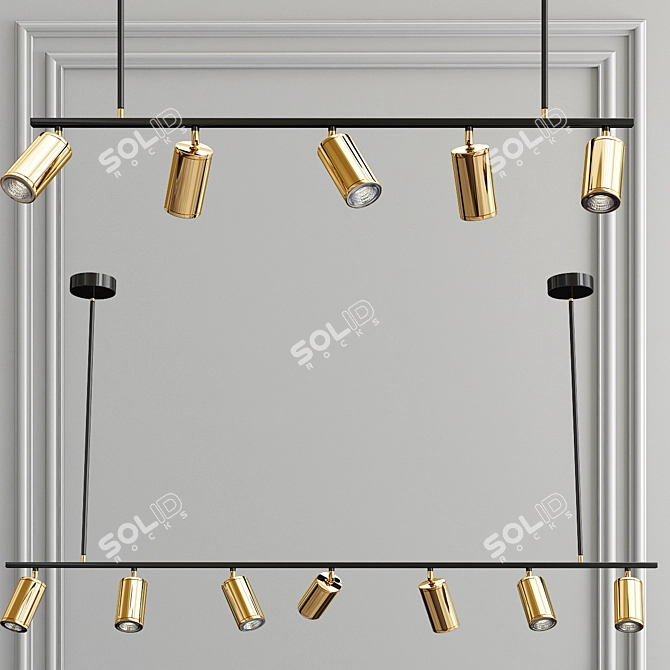 Artistic Brass Spotlights: LINO 3D model image 3