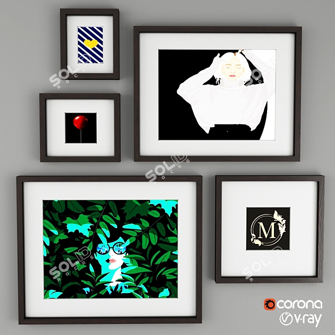 Sleek Black Frame for Stylish Display 3D model image 1