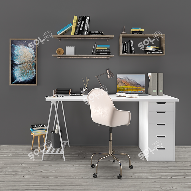 Professional Spline Edit Poly Workplace. 3D model image 1