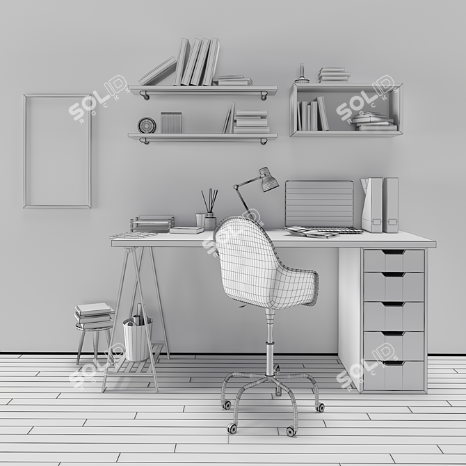 Professional Spline Edit Poly Workplace. 3D model image 2