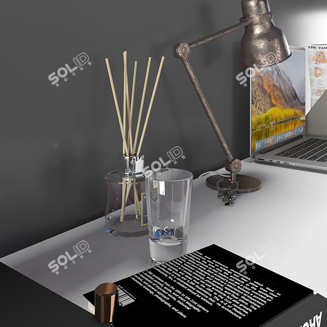 Professional Spline Edit Poly Workplace. 3D model image 3