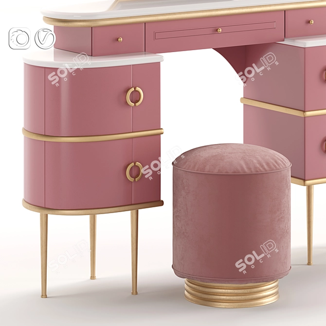 Elegant Zelda Vanity Table 3D model image 4