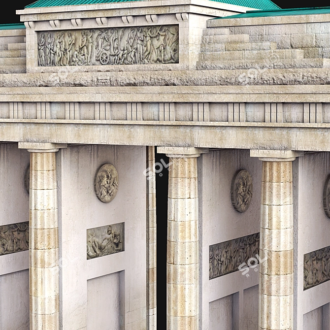 Berlin's Iconic Brandenburg Gate 3D model image 2