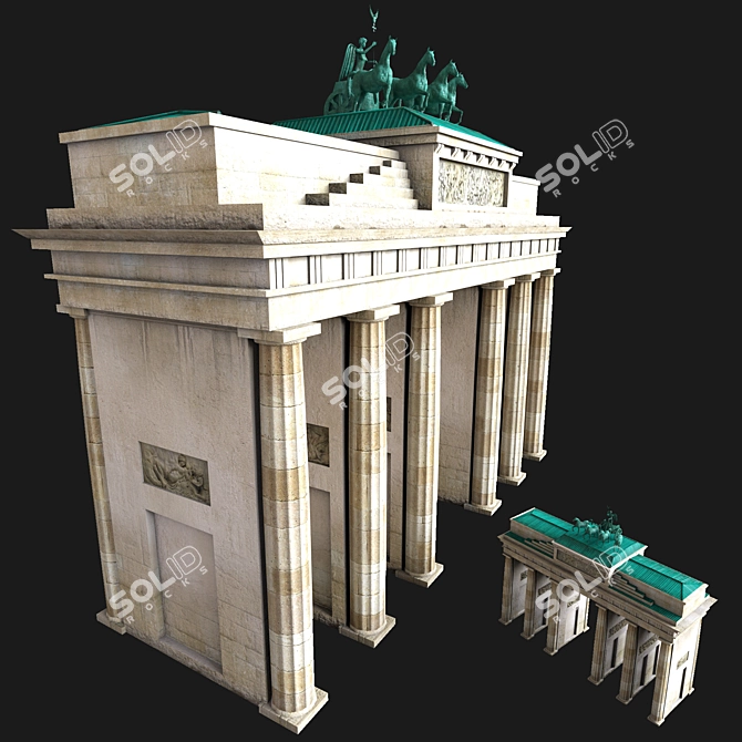 Berlin's Iconic Brandenburg Gate 3D model image 4