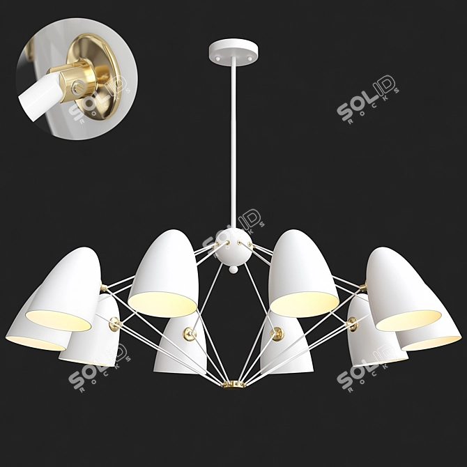 Modern Sputnik Chandelier: JLYLITE White 3D model image 4