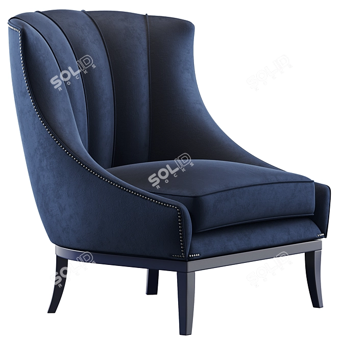 Elegant Heritage Armchair 3D model image 1