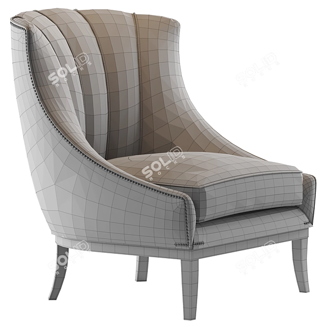 Elegant Heritage Armchair 3D model image 5