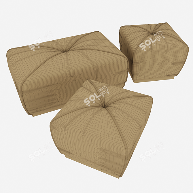 Velvet Zuri Pouf - Stylish & Versatile 3D model image 2