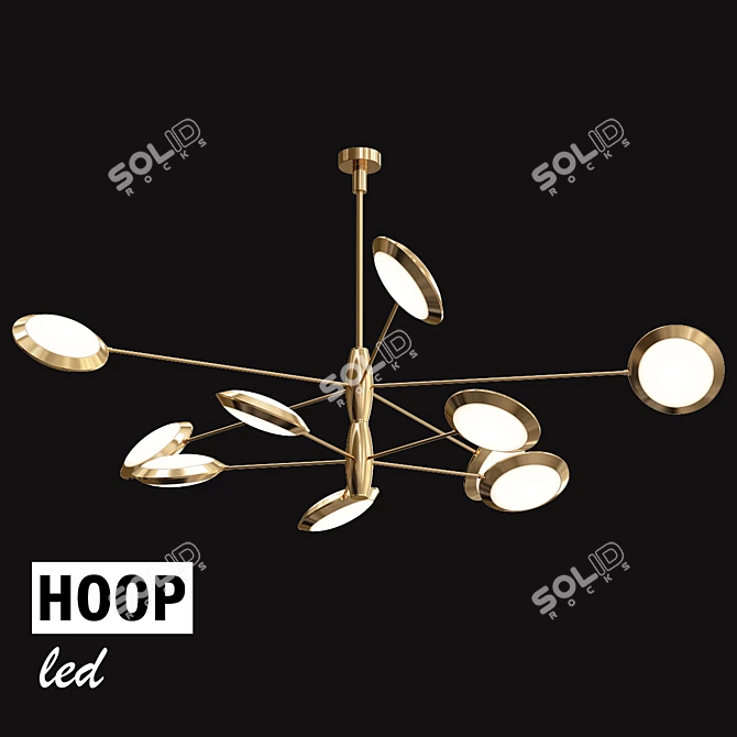 Sleek Hoop LED Chandelier 3D model image 1