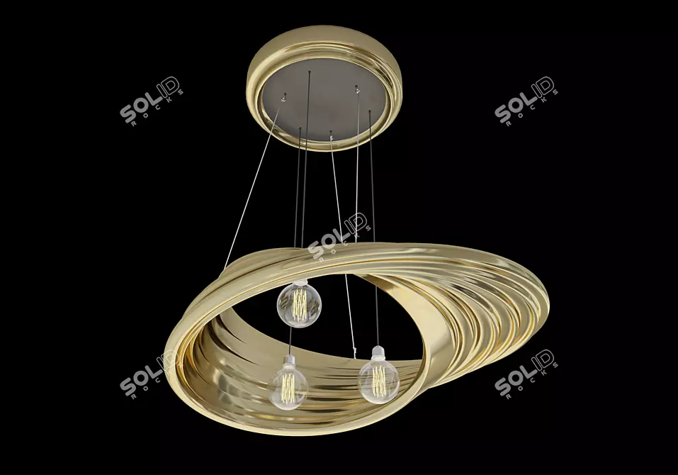 Elegant Mobius Chandelier: Contemporary Lighting 3D model image 1