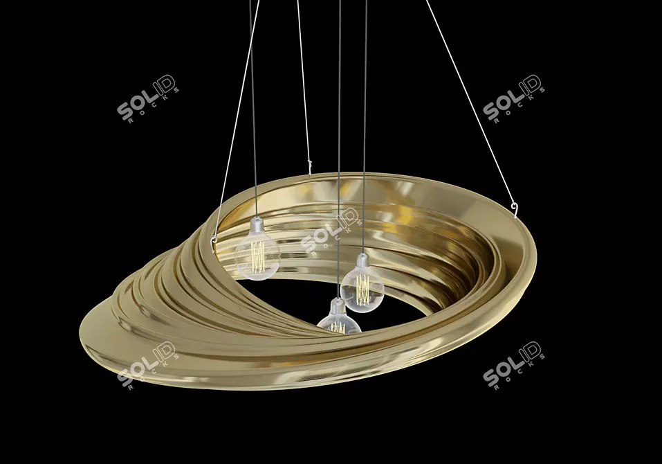 Elegant Mobius Chandelier: Contemporary Lighting 3D model image 2