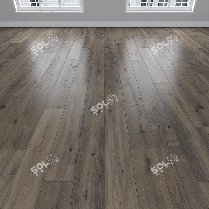 Vintage Oak Parquet: Herringbone, Linear, Chevron 3D model image 2