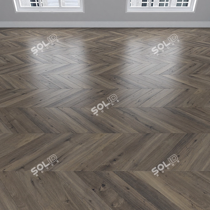 Vintage Oak Parquet: Herringbone, Linear, Chevron 3D model image 4