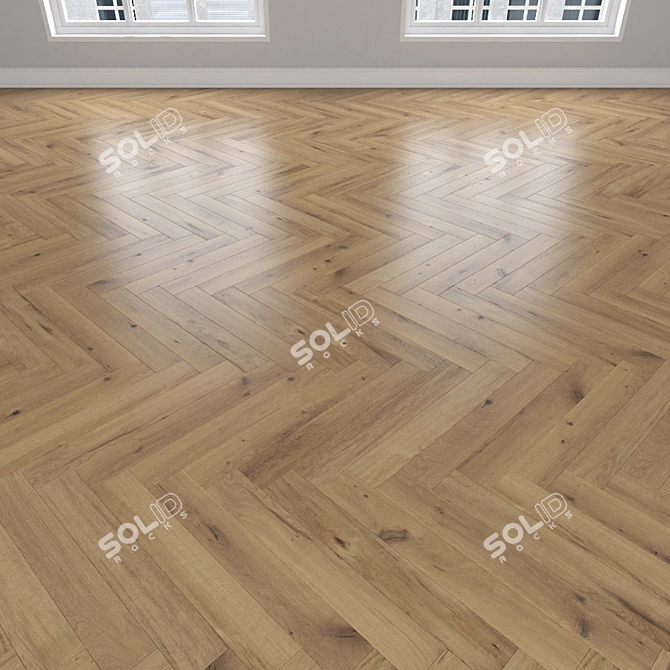 Versatile Oak Parquet: Herringbone, Linear & Chevron 3D model image 3