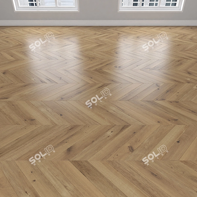 Versatile Oak Parquet: Herringbone, Linear & Chevron 3D model image 4