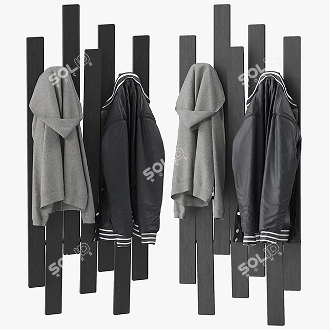 SlopeStyle Ski Clothing Rack 3D model image 1