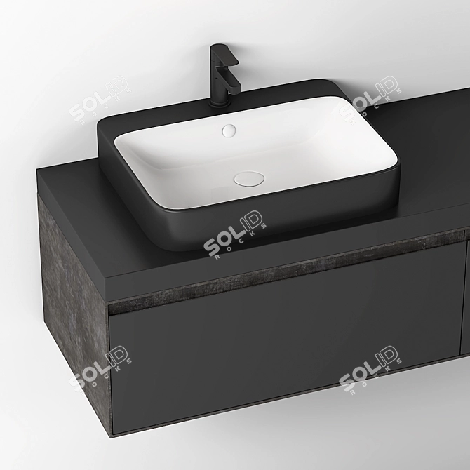 Sleek Bathroom Vanity - No. 035 3D model image 2