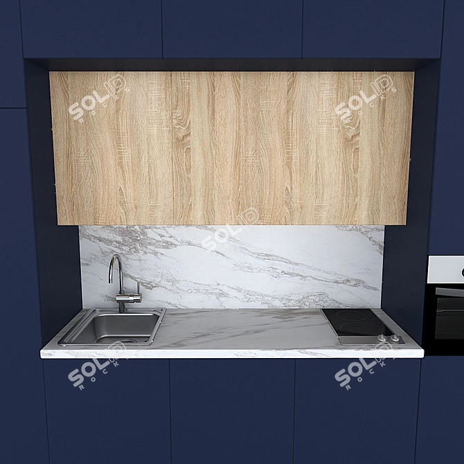 Sleek Modern Kitchen 3D model image 3