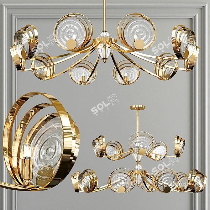 Elegant Golden ISTAN Chandelier 3D model image 1